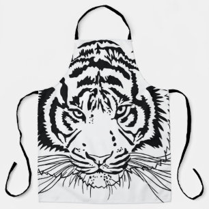 Vivid tiger: majestic wildlife illustration. apron