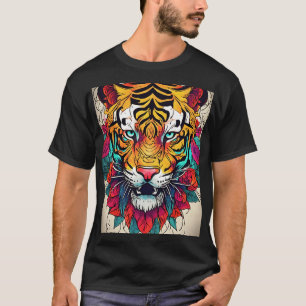 Vivid Tiger Majesty  Bold Colourful T-Shirt Design