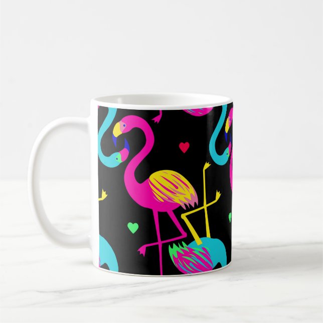 Vivid tropical, exotic hawaiian seamless pattern w coffee mug (Left)