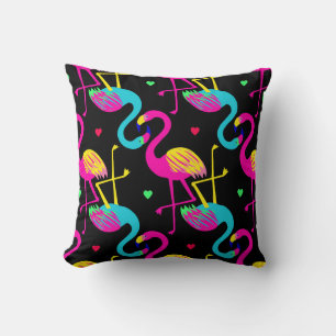Vivid tropical, exotic hawaiian seamless pattern w throw pillow