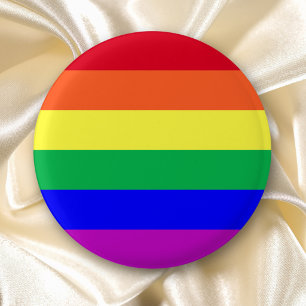 Vivid Vibrant Colour Rainbow Stripes Gay Pride Fla 1 Inch Round Button