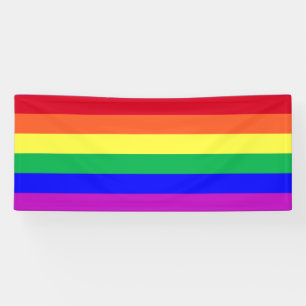 Vivid Vibrant Colours LGBTQ Classic Rainbow Stripe Banner