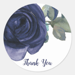 Vivid Vibrant Indigo Purple Blue Floral Wedding Classic Round Sticker