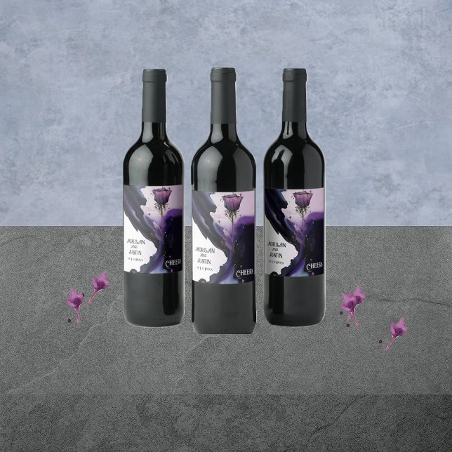 Vivid Violet Mariages Étiquettes de vin (Créateur téléchargé)