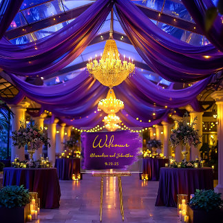 Vivid Violet violet et Mariage acrylique or