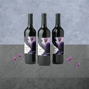 Vivid Violet Wedding Wine Labels