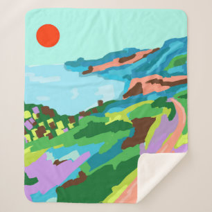 Vivid Vistas Sherpa Blanket
