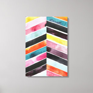 Vivid Watercolor Chevron I Canvas Print