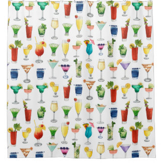 Vivid Watercolor Cocktail Pattern Tote Bag