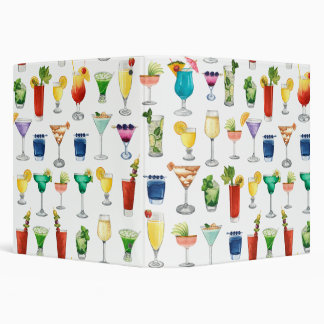 Vivid Watercolor Cocktail Pattern Tote Bag Binder
