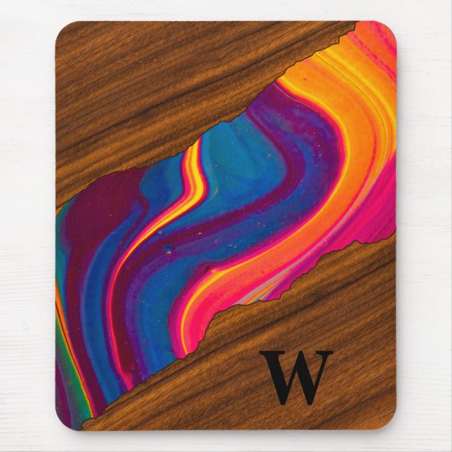 Vivid Wood Colourful River Mouse Pad (Front)