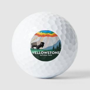 Vivid Yellowstone National Park Golf Balls