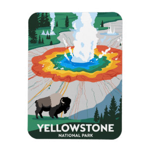 Vivid Yellowstone National Park Magnet
