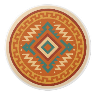 Vivid Zapotec Diamond Geometry Cabinet Knob Pull