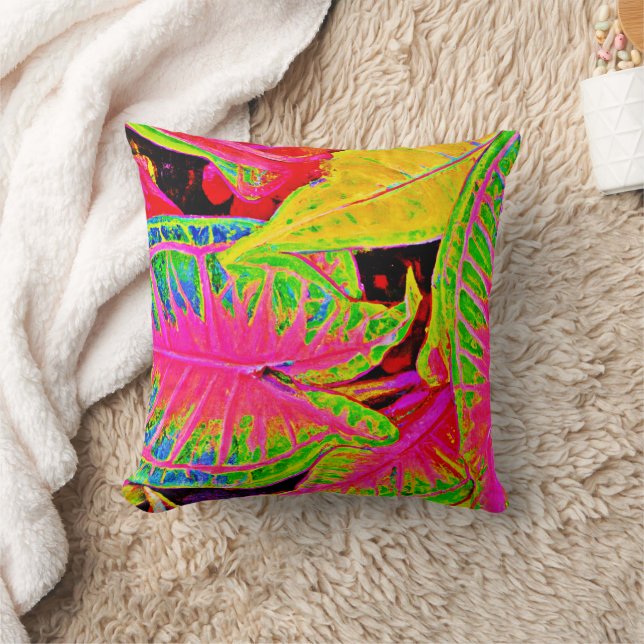 VividLeaf Dreams Pattern Throw Pillow (Blanket)