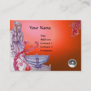 VIVIEN MONOGRAM gem orange white Business Card
