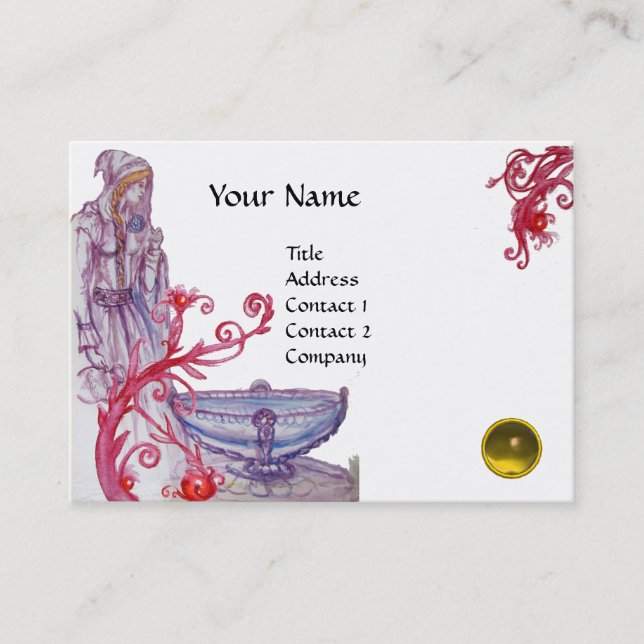 VIVIEN MONOGRAM gem yellow metallic eggshell Business Card (Front)