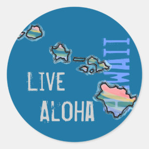 Vivre Aloha Hawaiian île stickers