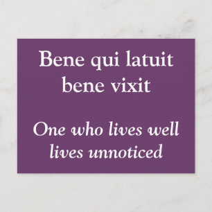 Vivre bien - Carte postale avec citation d'Ovide