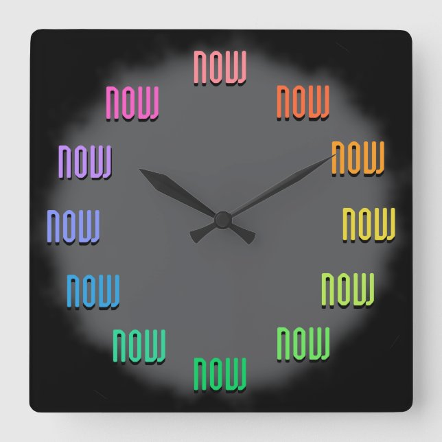 Vivre dans le présent ; -) Horloge murale (Recto)
