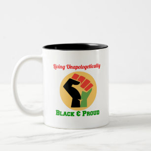 Vivre sans excuses Noir et Fière Mug de café