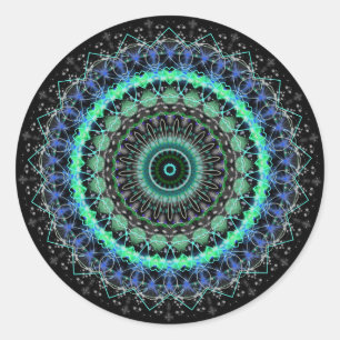 Vivre vert Mandala kaleidoscope autocollants