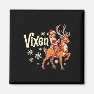 Vixen christmas reindeer pin up girl vintage santa magnet