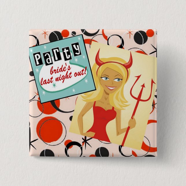 vixen party 2 inch square button (Front)