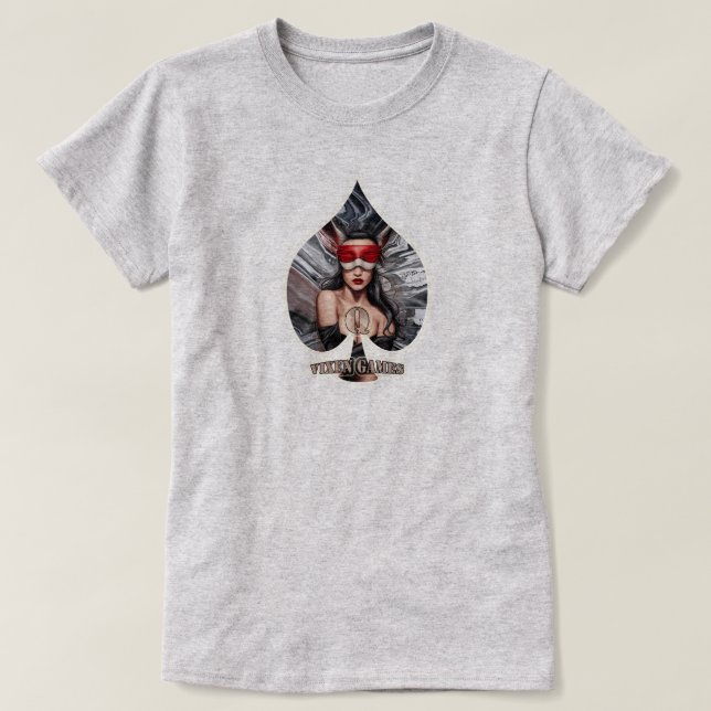 Vixen Queen Of Spades Blindfolded design T-Shirt (Design Front)