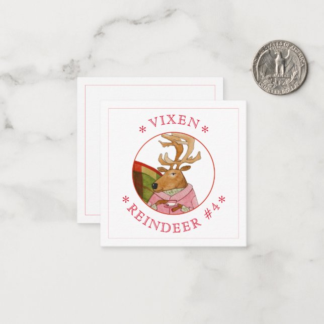 VIXEN REINDEER 2.5" Square Flat Card (Front/Back In Situ)