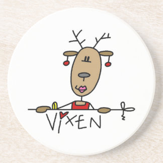 Vixen Reindeer Christmas Tshirts and Gifts Coaster