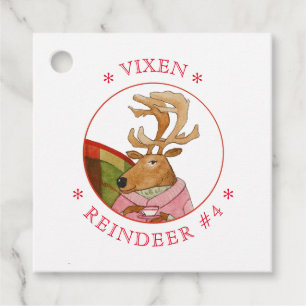 VIXEN REINDEER Square Favour/Gift Tags