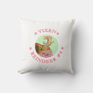 VIXEN REINDEER Square Throw Pillow