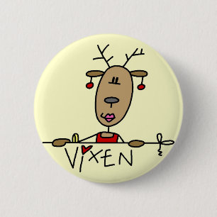 Vixen Reindeer Tshirts and Gifts 2 Inch Round Button