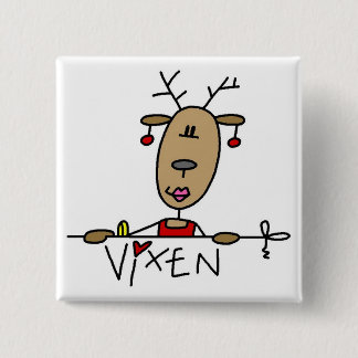 Vixen Reindeer Tshirts and Gifts 2 Inch Square Button