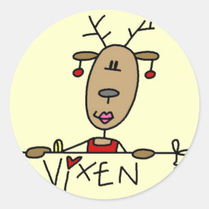 Vixen Reindeer Tshirts and Gifts Classic Round Sticker