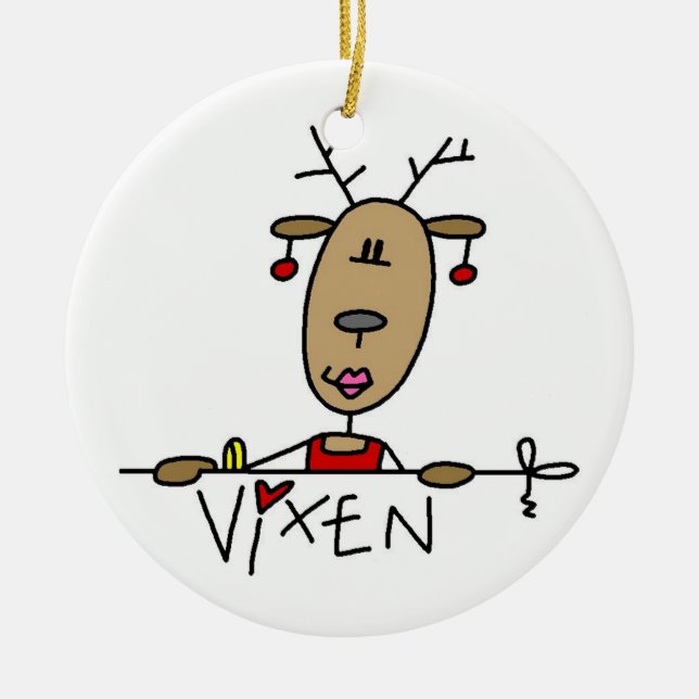 Vixen the Reindeer Christmas Keepsake Ornament (Front)