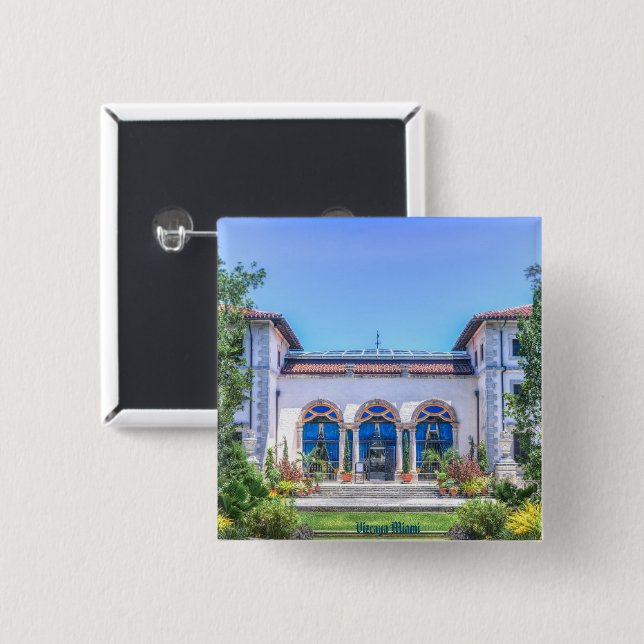 Vizcaya Miami 2 Inch Square Button (Front & Back)