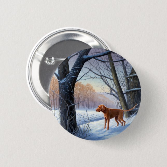 Vizla Let It Snow Christmas  2 Inch Round Button (Front & Back)