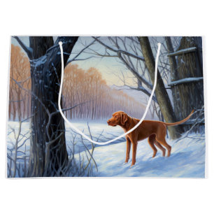 Vizla Let It Snow Christmas  Large Gift Bag