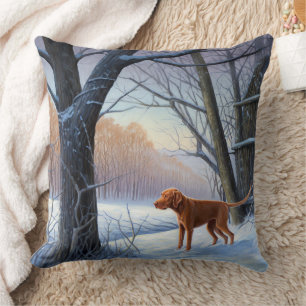Vizla Let It Snow Christmas  Throw Pillow