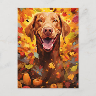 Vizsla Autumn Thanksgiving Postcard