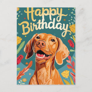 Vizsla Birthday  Postcard
