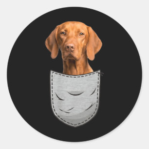 Vizsla Chest Poc Classic Round Sticker