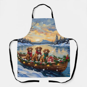 Vizsla Christmas Boat Holiday Apron