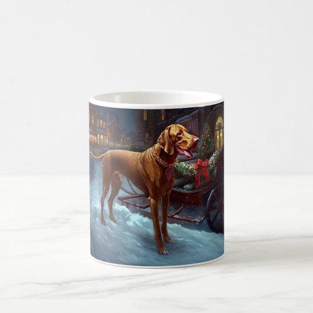 Vizsla Christmas Festive Season  Coffee Mug (Center)