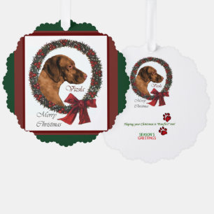 Vizsla Christmas Gifts Ornament Card