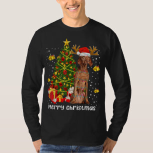 Vizsla Christmas Lights Tree Santa Xmas Pyjamas Vi T-Shirt