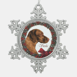 Vizsla Christmas Snowflake Pewter Christmas Ornament