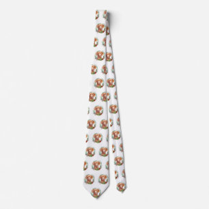 Vizsla Christmas Wreath Festive Pup  Tie